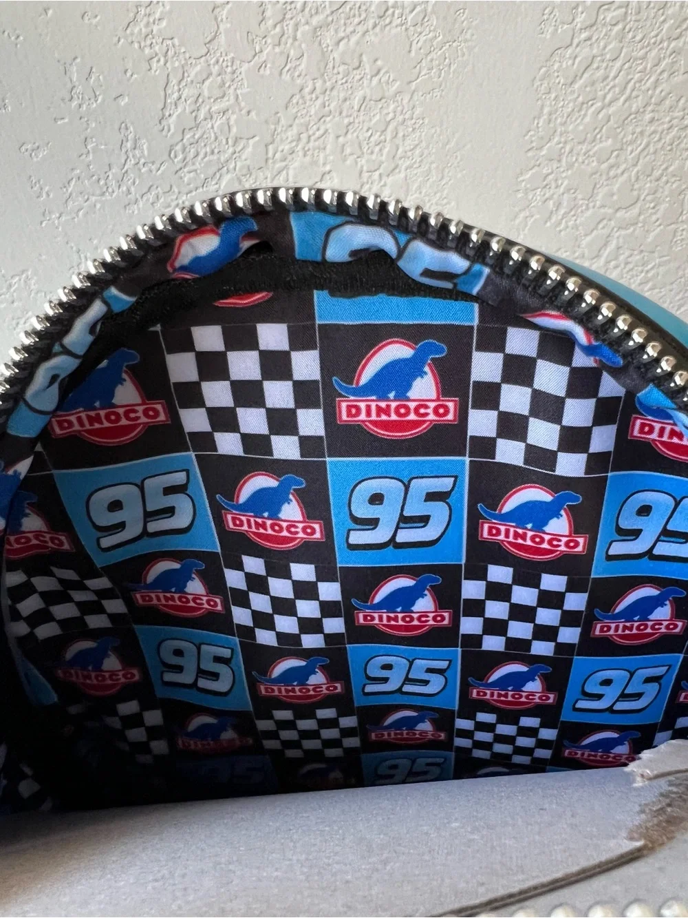 Loungefly Disney Pixar Cars Metallic Dinoco Lightning McQueen Mini Backpack NWT